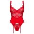 Obsessive Amor Cherris - kanten jarretelset (rood) - L/XL