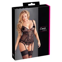 Cottelli - Dames top - Kant met lint - Zwart