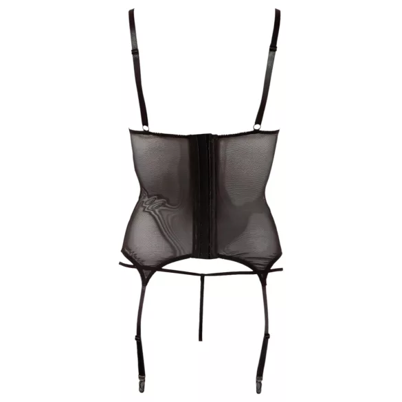 Cottelli - transparante top - glanzende strepen - zwart - M