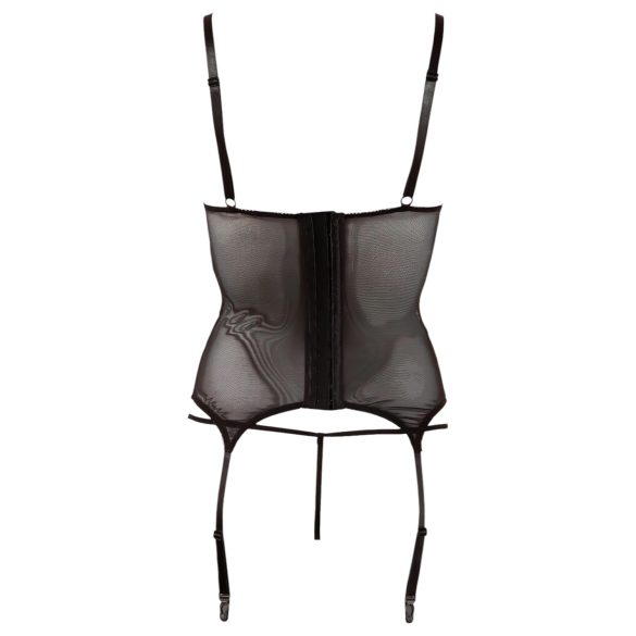 Cottelli - transparante top - glanzende strepen - zwart - L