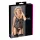 Cottelli - transparante top - glanzende strepen - zwart - XL
