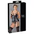 Cottelli Bondage - glanzende push-up top met boeien (zwart) - XL