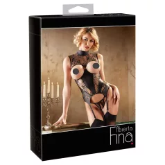 Abierta Fina - open set lingerie - kanten details - zwart
