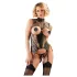 Abierta Fina - open set lingerie - kanten details - zwart - L