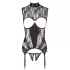 Abierta Fina - open set lingerie - kanten details - zwart - L