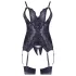 Cottelli - open bh en string met kant - zwart