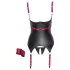 Cottelli Bondage - Lakleren beha top met halsband - Zwart - L