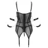 Cottelli Bondage - harnas top, armbanden en string (zwart) - M