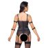 Cottelli Bondage - Top, polsbanden & tanga (zwart) - L