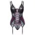 Cottelli Curves - kanten, veters lingerie set (paars) - 90D/XL