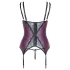 Cottelli Curves - kanten, veters lingerie set (paars) - 90D/XL