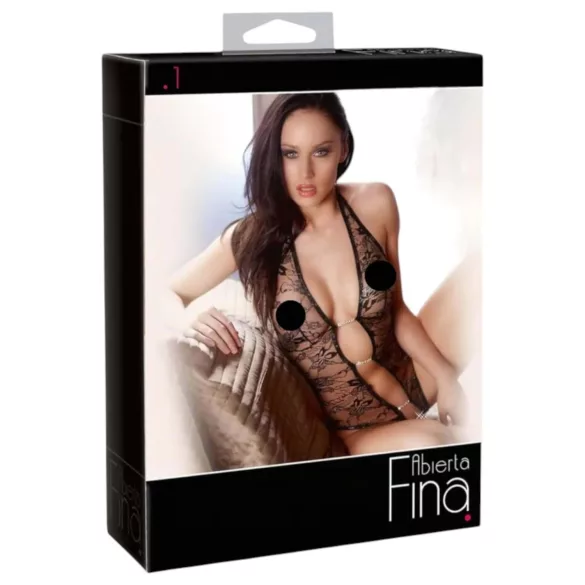 Abierta Fina - body met kant - transparant - verleidelijk design - L