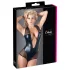 Cottelli - neglige body - glanzend netstof - zwart