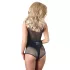 Cottelli - neglige body - glanzend netstof - zwart