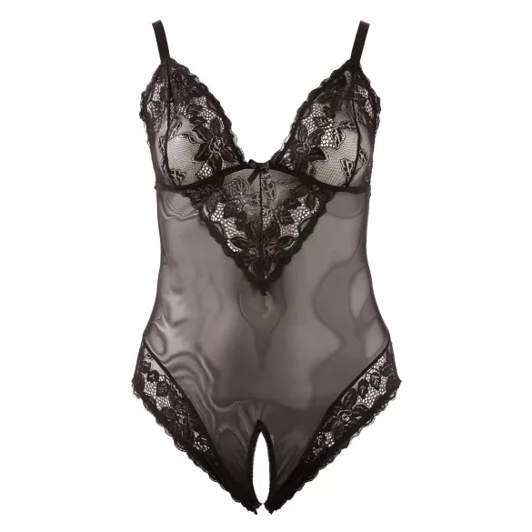 Cottelli Plus Size - body - kant - zwart - XXL