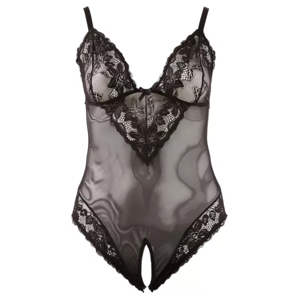 Cottelli Plus Size - body - kant - zwart - XXXXL