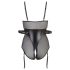 Cottelli Bondage - glanzend body met boeien (zwart) - XL