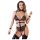 Cottelli Bondage - Zwart open body met kettingen en bandjes - XL