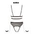 Cottelli Bondage - Zwart open body met kettingen en bandjes - XL