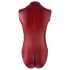Cottelli Party - glanzende, mouwloze body met ritssluiting (rood) - M