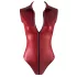 Cottelli Party - glanzende, mouwloze body met ritssluiting (rood) - XL