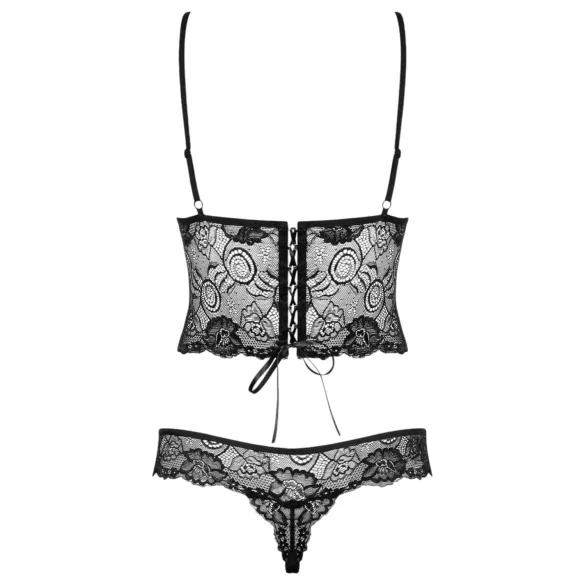 Obsessive - body - kanten bloemenmotief - zwart - L/XL