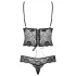 Obsessive - body - kanten bloemenmotief - zwart - L/XL