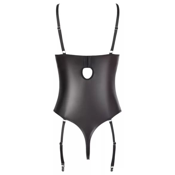 Abierta Fina - open body - kanten bandjes - zwart - 85B/L