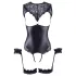 Cottelli Bondage - open body met boeien - glanzend zwart