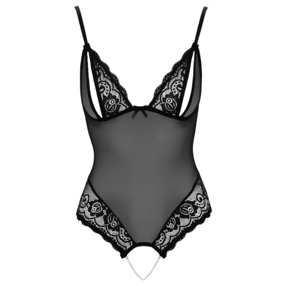 Cottelli - open body - kant en parels - zwart