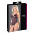 Cottelli - kanten, parelopen open body (zwart) - L