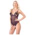 Cottelli - kanten, parelopen open body (zwart) - L
