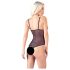 Cottelli - kanten, parelopen open body (zwart) - L