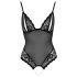 Cottelli - kanten, parelopen open body (zwart) - L