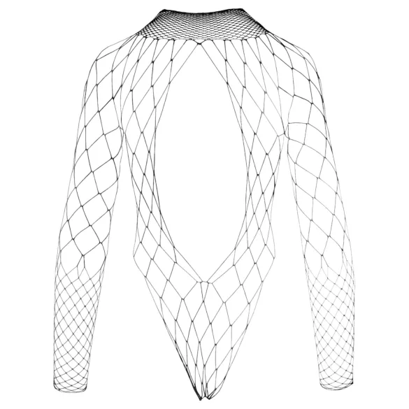 NO:XQSE - body met lange mouwen - netstof zwart - maat S-L