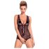Obsessive Fiorenta - parelopen, open kanten body (zwart) - L/XL