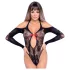 NO:XQSE - zwart body met strik, lange mouwen (S-L)