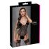 Cottelli - kanten body met jarretels, open ontwerp (zwart) - M