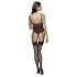 Cottelli - kanten body met jarretels, open ontwerp (zwart) - L