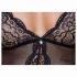 Cottelli - kanten body met jarretels, open ontwerp (zwart) - L