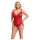 Cottelli Curves - bodysuit grote maten - transparant kant - rood