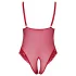 Cottelli Curves - bodysuit grote maten - transparant kant - rood