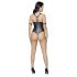 Cottelli Bondage - Glanzend, ringvormig, open body (zwart) - M