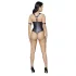 Cottelli Bondage - open body met ringen - glanzend zwart - L