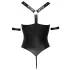 Cottelli Bondage - open body met ringen - glanzend zwart - L