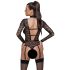 Cottelli - transparante, bandjes body (zwart) - M