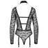 Cottelli - transparante, bandjes body (zwart) - M