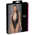 Cottelli Party - body met halsband - glanzend - zwart - L