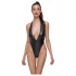 Cottelli Party - body met halsband - glanzend - zwart - L