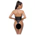 Cottelli Party - body met halsband - glanzend - zwart - L